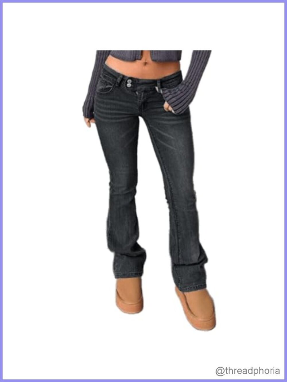 Y2K Low Rise Stretch Bootcut Jeans Women's Slim Fit Flare Denim Pants 2000s